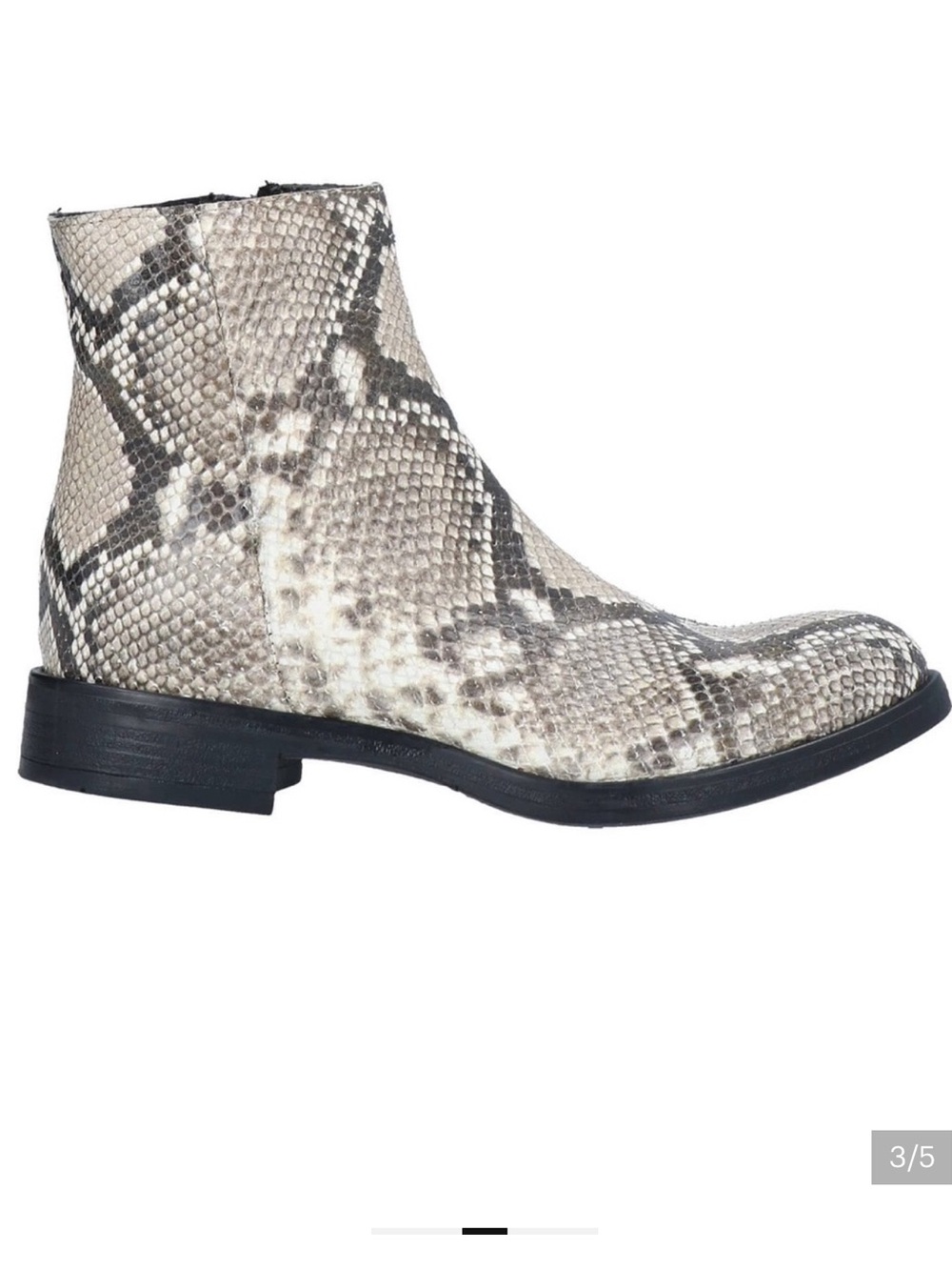 Merechiaro 1962 Snake-Print Ankle Booties Genuine leather Italy 9 NEW $350